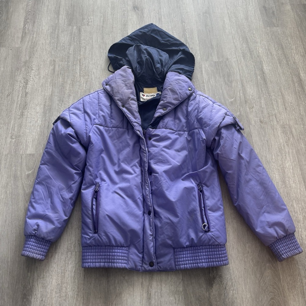 RARE Vintage 80s FUSALP France Womens Puffer Snow Ski Winter Jacket Purple 19x25